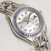 Rolex Lady DateJust Pearlmaster 80309 18K White Gold MOP Diamond Dial Sapphire Bezel & Diamond Bracelet Second Hand Watch Collectors 5