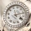 Rolex Lady DateJust Pearlmaster 80319 18K White Gold Diamond Bezel MOP Dial Second Hand Watch Collectors 4