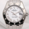 Rolex Lady DateJust Pearlmaster 80399 18K White Gold 12 point Diamond Bezel Second Hand Watch Collectors 2