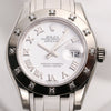 Rolex Lady DateJust Pearlmaster 80399 2 18K White Gold 12 point Diamond Bezel Second Hand Watch Collectors 2