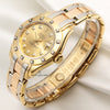 Rolex Lady DateJust Pearlmaster Tridor 12 Point Diamond Bezel 18K Gold Second Hand Watch Collectors 3