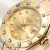 Rolex Lady DateJust Pearlmaster Tridor 12 Point Diamond Bezel 18K Gold Second Hand Watch Collectors 4