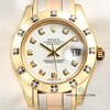 Rolex Lady DateJust Pearlmaster Tridor 80318 18K Gold Diamond Second Hand Watch Collectors 2