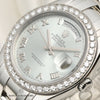 Rolex Masterpiece Day-Date Pearlmaster 18946 Platinum Diamond Bezel Ice Dial Second Hand Watch Collectors 4