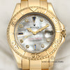 Rolex Mid-Size Yacht-Master MOP Diamond Sapphire Dial 18K Yellow Gold Second Hand Watch Collectors 2