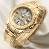 Rolex Mid-Size Yacht-Master MOP Diamond Sapphire Dial 18K Yellow Gold Second Hand Watch Collectors 3
