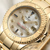 Rolex Mid-Size Yacht-Master MOP Diamond Sapphire Dial 18K Yellow Gold Second Hand Watch Collectors 4