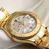 Rolex Mid-Size Yacht-Master MOP Diamond Sapphire Dial 18K Yellow Gold Second Hand Watch Collectors 5