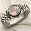 Rolex Midsize 178274 Stainless Steel 18K White Gold Bezel Pink Diamond Dial Second Hand Watch Collectors 3