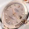 Rolex Midsize DateJust 178271 Diamond Dial Steel & Rose Gold Second Hand Watch Collectors 4