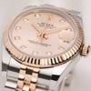 Rolex Midsize DateJust 178271 Diamond Dial Steel & Rose Gold Second Hand Watch Collectors 7
