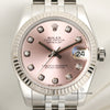 Rolex Midsize DateJust 178274 Stainless Steel & 18K White Gold Bezel Pink Diamond Dial Second Hand Watch Collectors 2