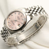 Rolex Midsize DateJust 178274 Stainless Steel & 18K White Gold Bezel Pink Diamond Dial Second Hand Watch Collectors 3