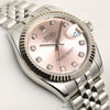 Rolex Midsize DateJust 178274 Stainless Steel & 18K White Gold Bezel Pink Diamond Dial Second Hand Watch Collectors 5