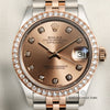 Rolex Midsize DateJust 278381RBR Steel & Rose Gold Diamond Dial & Bezel Second Hand Watch Collectors 2