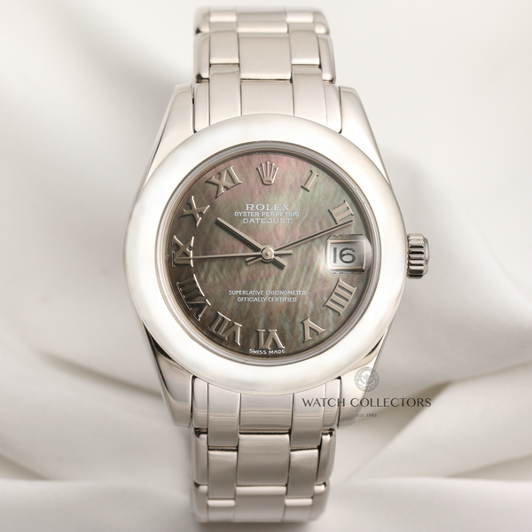 Rolex Midsize DateJust PearlMaster Masterpiece 81209 18K White Gold Second Hand Watch Collectors 1