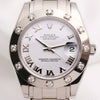 Rolex Midsize DateJust Pearlmaster 81319 Diamond 18K White Gold Second Hand Watch Collectors 2