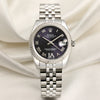 Rolex Midsize DateJust Stainless Steel 18K White Gold Bezel Diamond Second Hand Watch Collectors 1