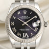 Rolex Midsize DateJust Stainless Steel 18K White Gold Bezel Diamond Second Hand Watch Collectors 2