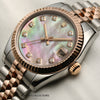 Rolex Midsize DateJust Steel & Rose Gold Black MOP Diamond Second Hand Watch Collectors 4