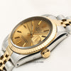 Rolex Midsize DateJust Tapestry Dial Steel & Gold Second Hand Watch Collectors 4