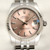 Rolex Midsize Datejust Stainless Steel Pink Dial Second hand Watch Collectors 2