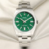 Rolex Oyster Perpertual 124300 Stainless Steel Green Dial Second Hand Watch Collectors 1