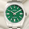 Rolex Oyster Perpertual 124300 Stainless Steel Green Dial Second Hand Watch Collectors 2