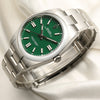 Rolex Oyster Perpertual 124300 Stainless Steel Green Dial Second Hand Watch Collectors 3
