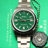 Rolex Oyster Perpertual 124300 Stainless Steel Green Dial Second Hand Watch Collectors 5