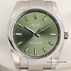Rolex Oyster Perpetual 114200 Stainless Steel Olive Dial Second hand Watch Collectors 2