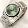 Rolex Oyster Perpetual 114200 Stainless Steel Olive Dial Second hand Watch Collectors 3