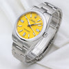 Rolex Oyster Perpetual Yellow Dial Stainless Steel Second Hand Watch Collectors 3