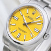 Rolex Oyster Perpetual Yellow Dial Stainless Steel Second Hand Watch Collectors 4