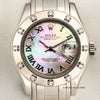 Rolex Pearlmaster 18K White Gold Diamond Bezel MOP Second Hand Watch Collectors 2