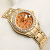 Rolex Pearlmaster Diamond Bezel Coral Dial 18K Yellow Good Second Hand Watch Collectors 3