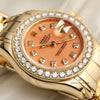 Rolex Pearlmaster Diamond Bezel Coral Dial 18K Yellow Good Second Hand Watch Collectors 4