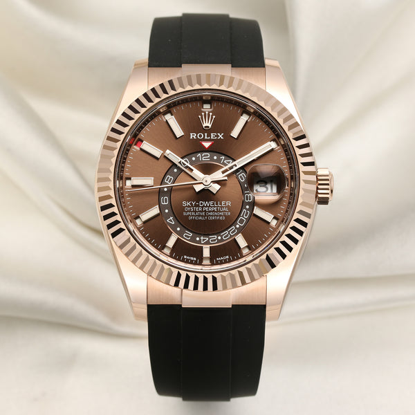 Rolex Sky-Dweller 18K Rose Gold Chocolate Dial 326235 Second Hand watch Collectors 1