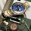Rolex Submarier 16613 Pre-Ceramic Blue Steel & Gold Second Hand Watch Collectors 10