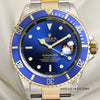 Rolex Submarier 16613 Pre-Ceramic Blue Steel & Gold Second Hand Watch Collectors 2