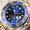 Rolex Submarier 16613 Pre-Ceramic Blue Steel & Gold Second Hand Watch Collectors 4