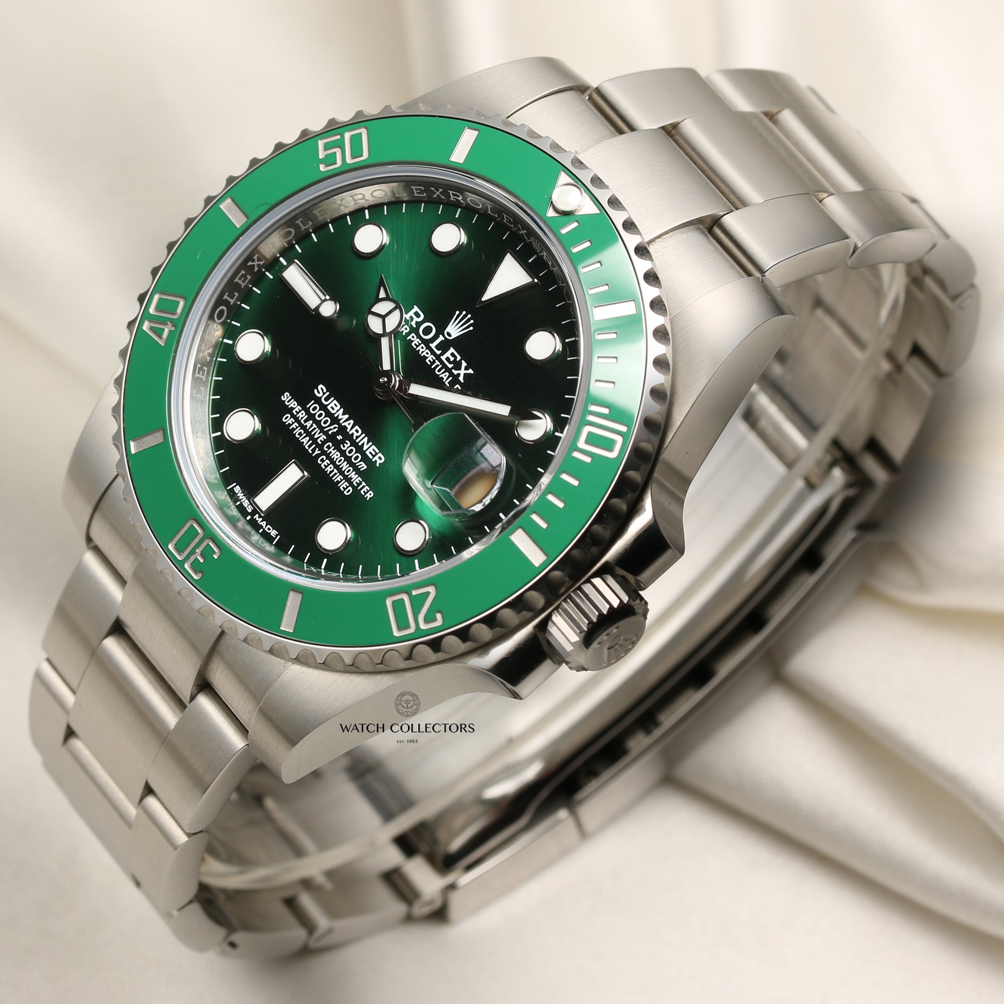 Rolex Submariner 116610LV Hulk 2019 Stainless Steel Second Hand Watch Collectors 3