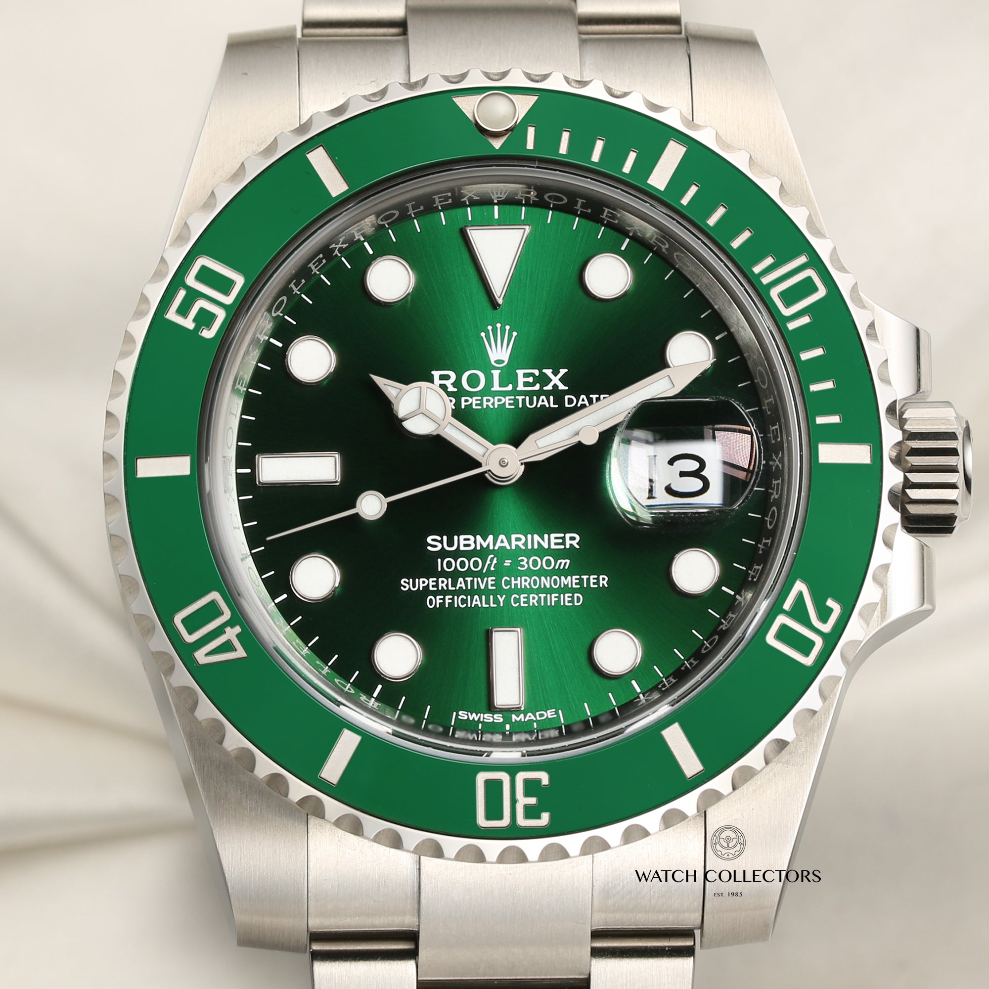 Rolex Submariner 116610LV Hulk Stainless Steel Second Hand Watch Collectors 2