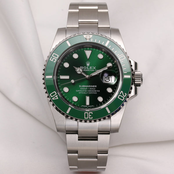 Rolex Submariner 116610LV Stainless Steel Green Bezel & Dial Hulk Second Hand Watch Collectors 1