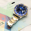 Rolex Submariner 16613 Blue Steel & Gold Second Hand Watch Collectors 10