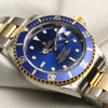 Rolex Submariner 16613 Blue Steel & Gold Second Hand Watch Collectors 5