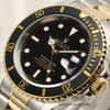 Rolex Submariner 16613 Pre-Ceramic Black Steel & Gold Second Hand Watch Collectors 4