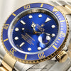 Rolex Submariner 16613 Pre-Ceramic Blue Steel & Gold Second Hand Watch Collectors 4