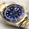 Rolex Submariner 16613 Pre-Ceramic Blue Steel & Gold Second Hand Watch Collectors 5