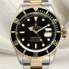 Rolex Submariner 16613 Steel & Gold Black Second Hand Watch Collectors 2